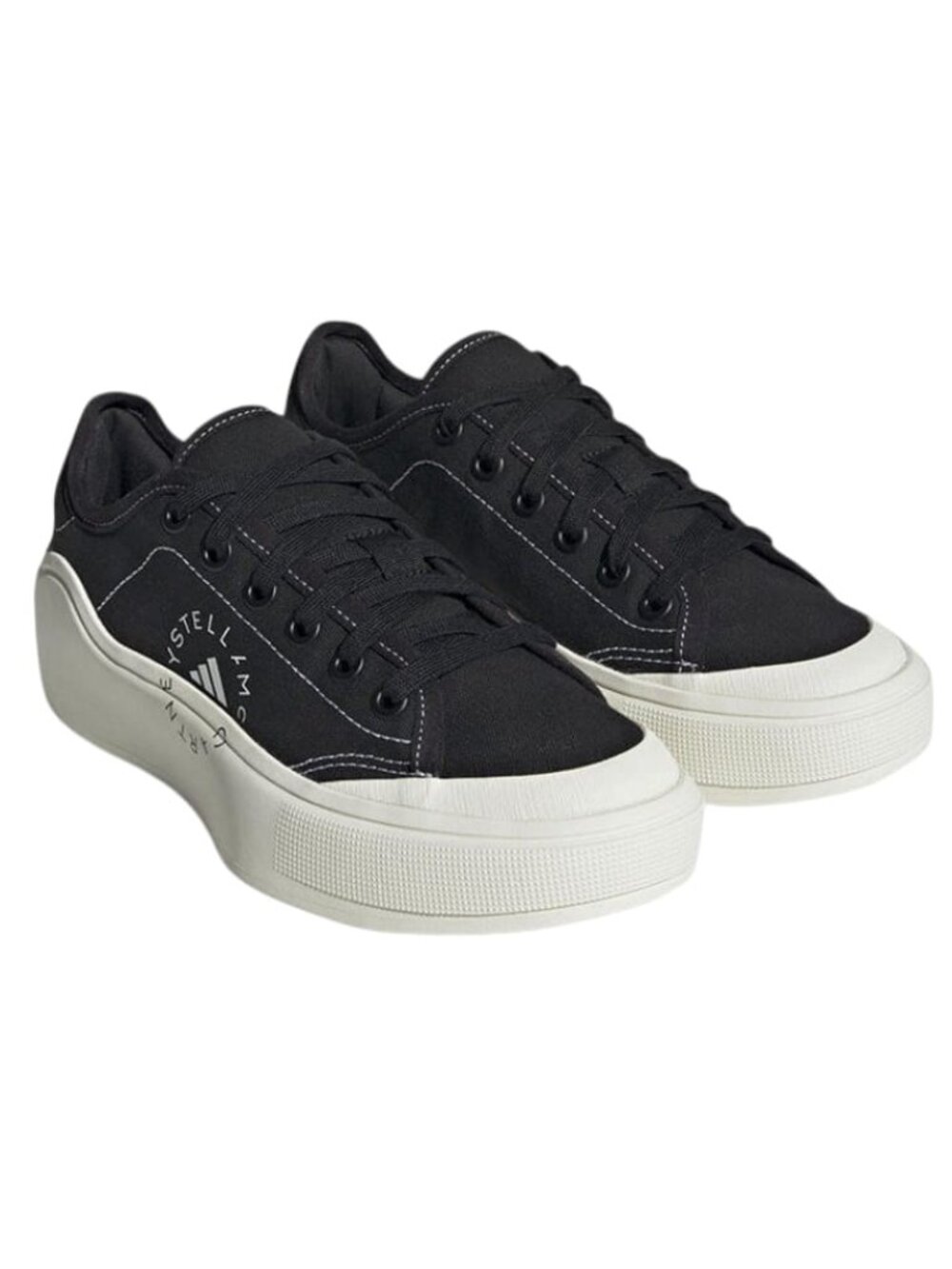 adidas by Stella McCartney Court Shoes Core Black Off White, US 6.5
